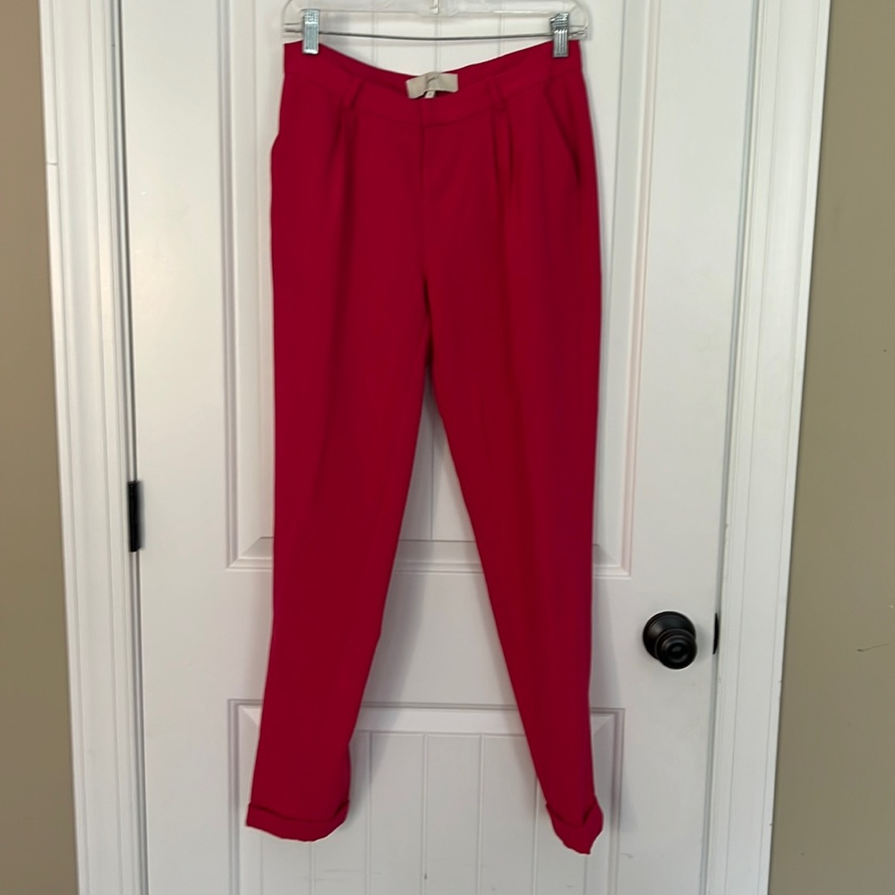 JOIE x REVOLVE Pink Anderson Cuffed Pleated Pants Trousers, Size 2